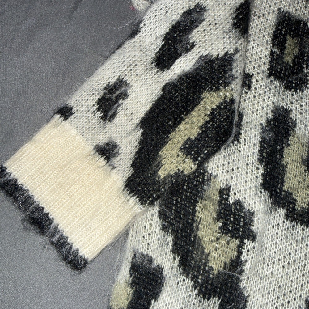 NWT Umgee Leopard Print Fuzzy Mini Sweater Dress, Size S, Cozy - Picture 3 of 6